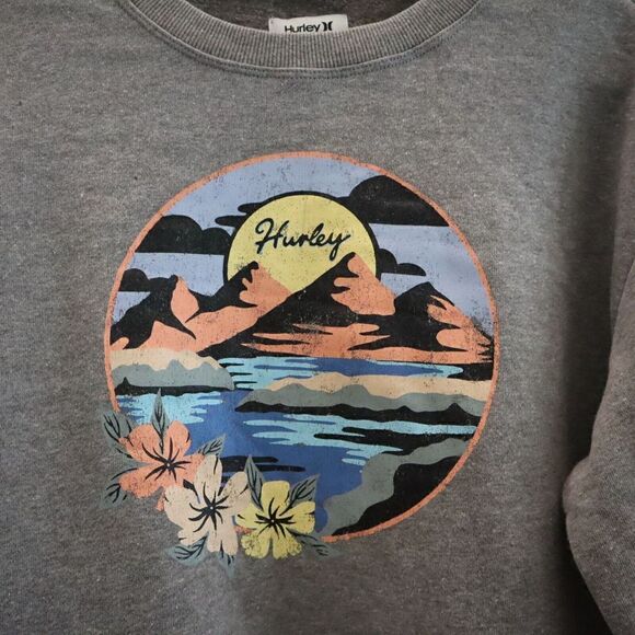 Hurley 3HJ5070755 Women's Sz S Gray Heather May Girlfriend Crew Neck Sweatshirt - Picture 3 of 8